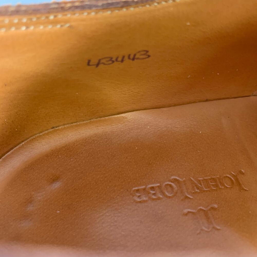 JOHN LOBB Size 9 Camel Leather Pointed Toe Lace Up Shoes - Picture 7 of 8